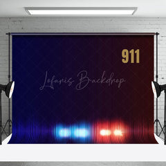 Lofaris 911 Emergency Calls Dark Blue Red Flash Backdrop