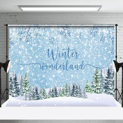 Winter Wonderland Heavy Snow Pine Trees Backdrop