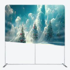 Lofaris Abstract Sky Trees Christmas Tension Fabric Backdrop