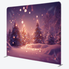 Lofaris Winter Shining Bokeh Tension Fabric Christmas Backdrop