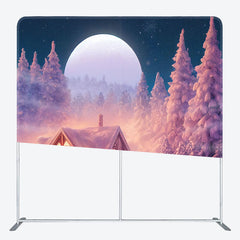 Lofaris Winter Night Cedar Forest Christmas Pillow Case Backdrop