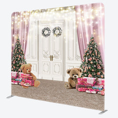 Lofaris Glitter Door Gift Christmas Tension Fabric Backdrop