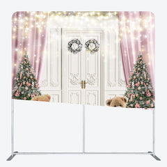 Lofaris Glitter Door Gift Christmas Tension Fabric Backdrop