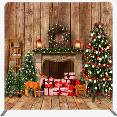 Lofaris Cabin Lights Merry Christmas Pillow Cover Backdrop