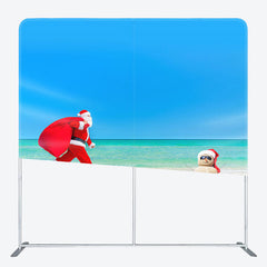 Lofaris Santa Beach Christmas Double-Sided Square Backdrop