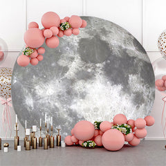 Bright Moon Surface Craters Circle Birthday Backdrop