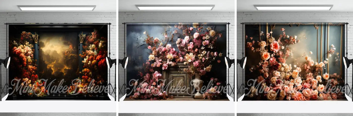 Lofaris Floral Painterly Old Masters Dark Fine Art Backdrop