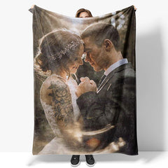 Personalized Photos Fleece Blanket as Gift