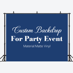 Lofaris Custom Matte Vinyl Party Backdrop with Photo Text