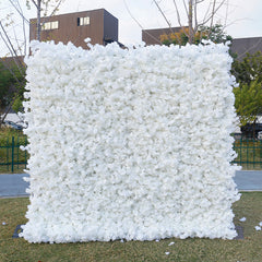 Pure White Romantic Artificial Wedding Flower Wall