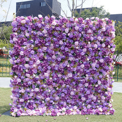 Pink Purple Elegant Artificial Wedding Flower Wall