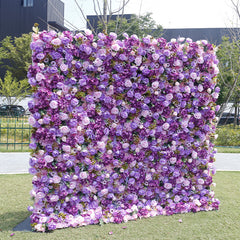 Pink Purple Elegant Artificial Wedding Flower Wall