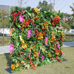 Tribal Floral Leaves Artificial Spring Flower Wall