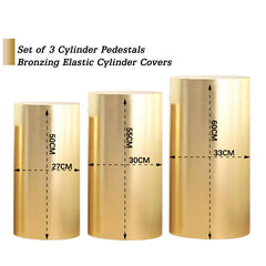 Light Gold Bling Bling Solid Color Stretchy Spandex Cylinder Covers