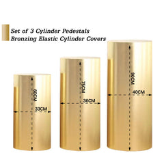 Light Gold Bling Bling Solid Color Stretchy Spandex Cylinder Covers