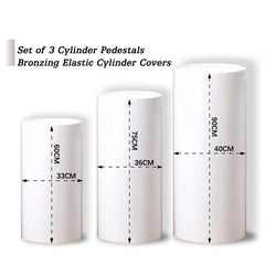 White Bling Solid Color Stretchy Cloth Cylinder Covers