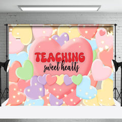 Lofaris Colorful Balloons Teaching Sweet Hearts Backdrop