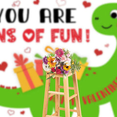 Lofaris Dinosaur You Are Tons Of Fun Valentines Day Backdrop