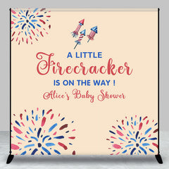 Lofaris A Little Firecracker Custom Baby Shower Backdrop