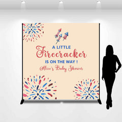 Lofaris A Little Firecracker Custom Baby Shower Backdrop