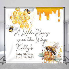 Lofaris A Little Honey On The Way Custom Baby Shower Backdrop