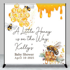 Lofaris A Little Honey On The Way Custom Baby Shower Backdrop