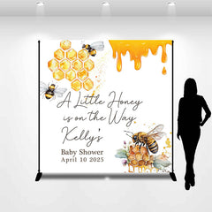 Lofaris A Little Honey On The Way Custom Baby Shower Backdrop