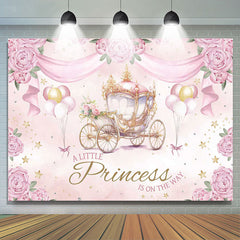 Lofaris A Little Princess Pink Floral Baby Shower Backdrop