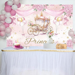 Lofaris A Little Princess Pink Floral Baby Shower Backdrop