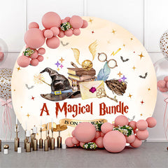 Lofaris A Magical Bundle Bats Round Baby Shower Backdrop