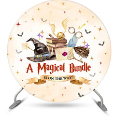 Lofaris A Magical Bundle Bats Round Baby Shower Backdrop