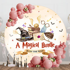 Lofaris A Magical Bundle Bats Round Baby Shower Backdrop