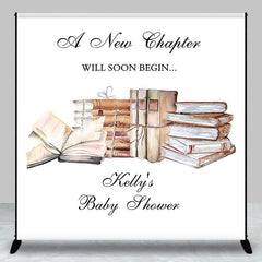 Lofaris A New Chapter Books Custom Name Baby Shower Backdrop