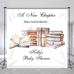 Lofaris A New Chapter Books Custom Name Baby Shower Backdrop