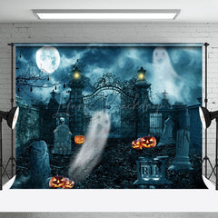 Lofaris Abandoned Tomb Ghost Manor Hoppy Halloween Night Backdrop