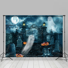 Lofaris Abandoned Tomb Ghost Manor Hoppy Halloween Night Backdrop