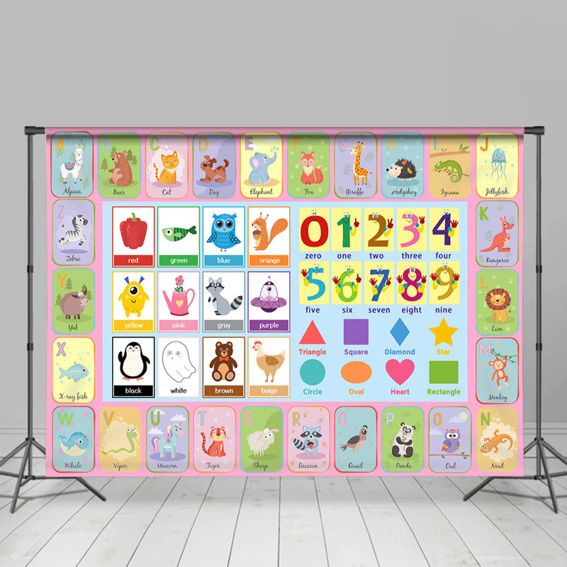 Lofaris ABC Alphabet Cute Animal Kids Educational Backdrop