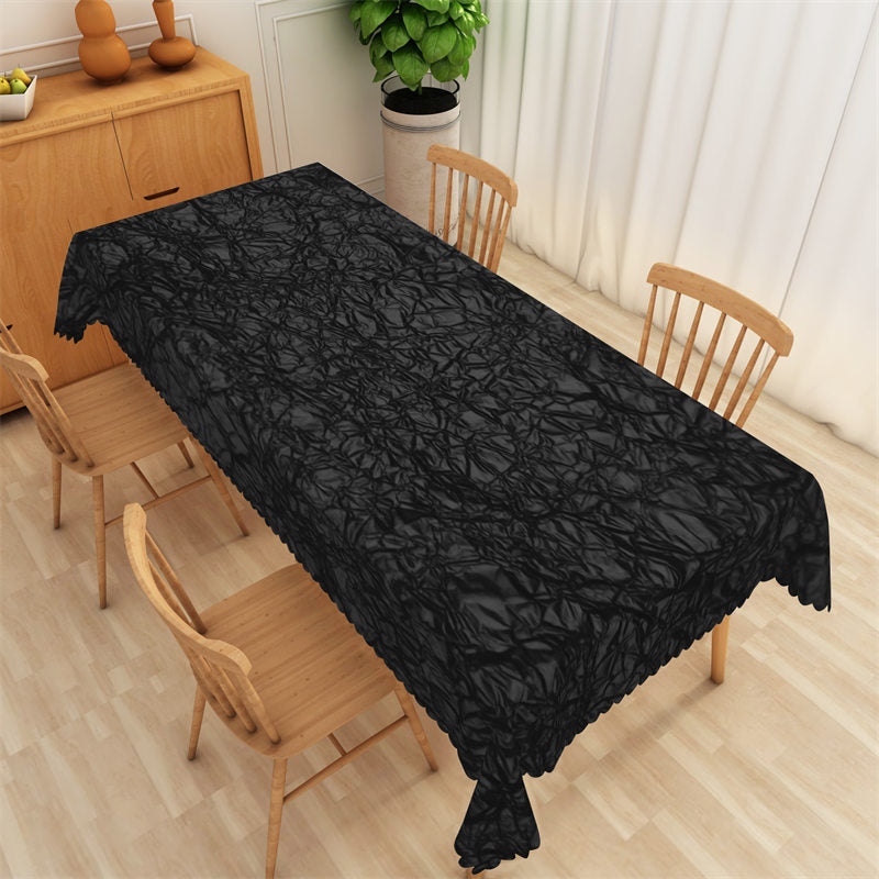 Lofaris Abstract Black Wrinkle Pattern Rectangle Tablecloth