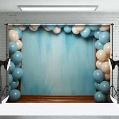 Lofaris Abstract Blue Balloons Birthday Cake Smash Backdrop