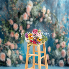 Lofaris Abstract Blue Wall Spring Floral Wedding Backdrop