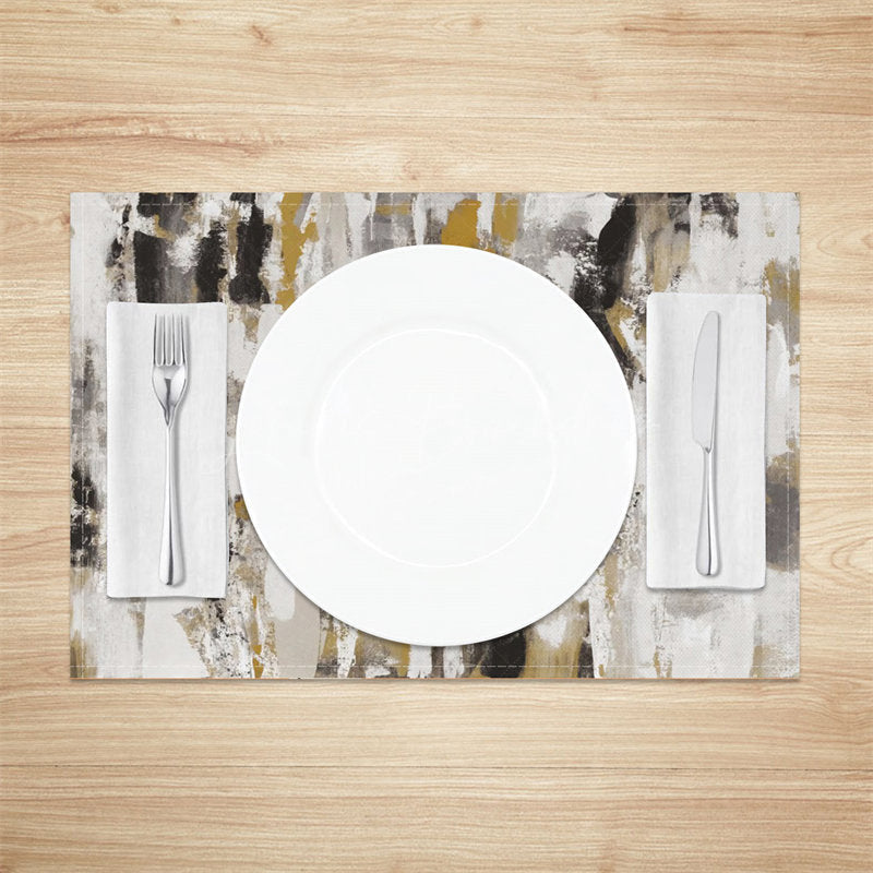 Lofaris Abstract Camouflage Marble Retro Set Of 4 Placemats