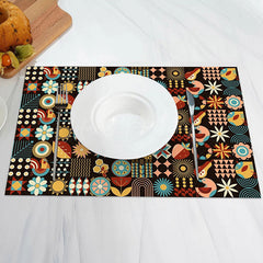 Lofaris Abstract Floral Ethnic Style Set Of 4 Placemats