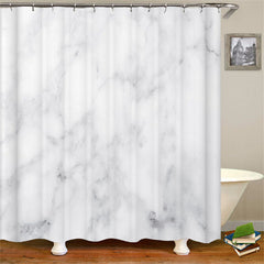 Lofaris Abstract Grey Texture White Bathroom Decor Curtain