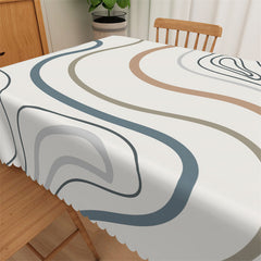 Lofaris Abstract Lines Art Modern Design Fabric Tablecloth