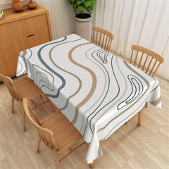 Lofaris Abstract Lines Art Modern Design Fabric Tablecloth