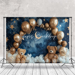 Lofaris Abstract Night Wall Star Bear Cake Smash Backdrop