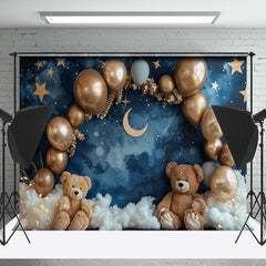 Lofaris Abstract Night Wall Star Bear Cake Smash Backdrop