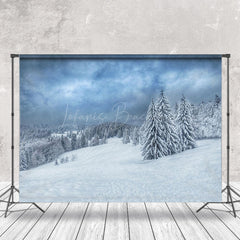 Lofaris Abstract Sky And Pine Forest Snowy Photo Backdrop