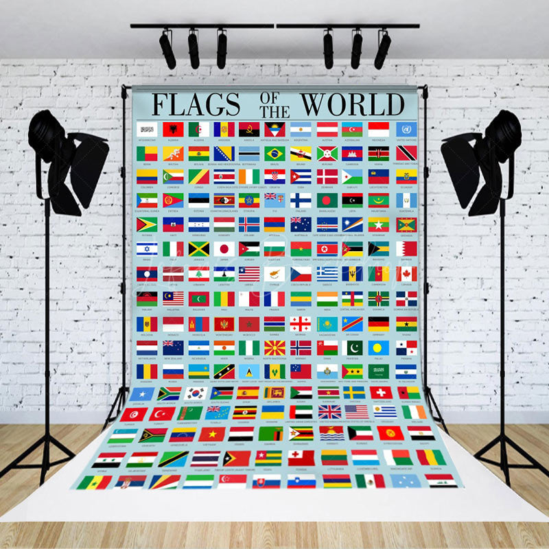 Lofaris Abundant Flags Of The World Dance Party Backdrop