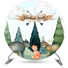 Lofaris Adventure Awaits Safari Round Baby Shower Backdrop